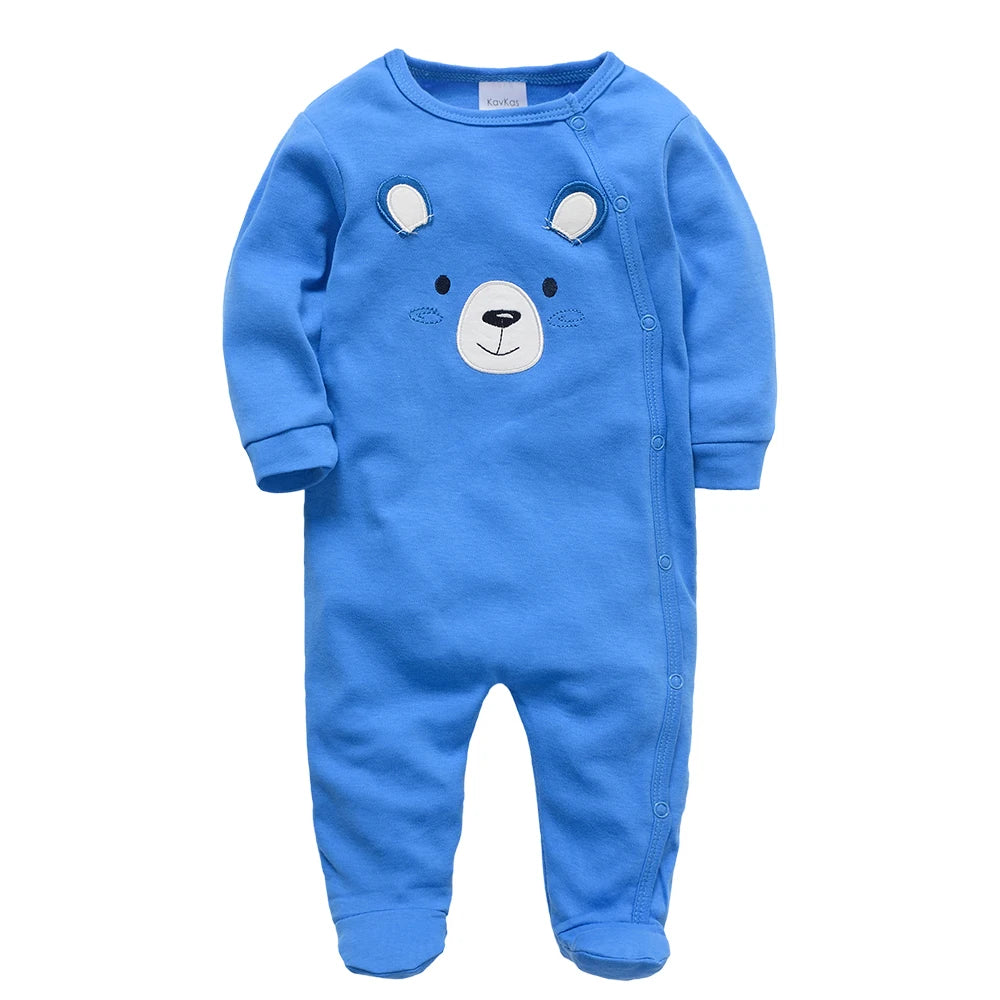 KAVKAS 1/3 Pcs Baby Boys Rompers Cartoon Print Overalls Cotton Infant Clothing Kids Jumpsuit Newborn Pajimas 0-3 Months