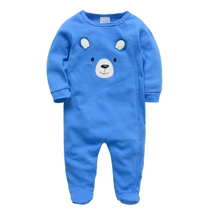KAVKAS 1/3 Pcs Baby Boys Rompers Cartoon Print Overalls Cotton Infant Clothing Kids Jumpsuit Newborn Pajimas 0-3 Months