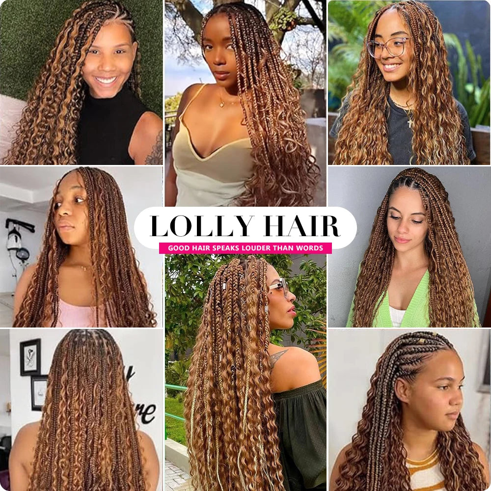 4 27 Highlight Bulk  Human Hair For Braiding  Brown Water Wave Human Hair Bundles No Weft Bundles For Women Hair Extensions