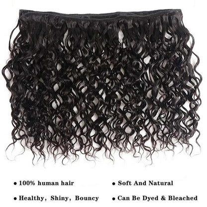 Deep Wave Bundles with Frontal 100% Unprocessed Brazilian Virgin Human Hair 3 Bundles with 13x4 Lace Frontal Ear to Ear Frontal