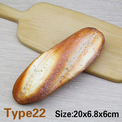 Artificial Fake Bread Ornaments French Baguette Cake Bakery Craft Kids Easter Decor Toy Donuts Simulation Bread Kitchen Models