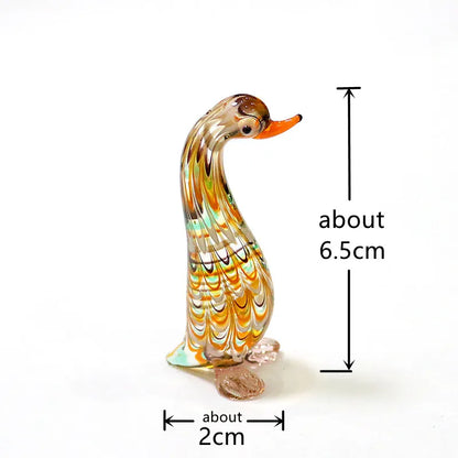 Murano Glass Duck Mini Figurines Craft Ornaments Cute Animal Statue Easter Home Desktop Decor Collection New Year Gifts for Kids