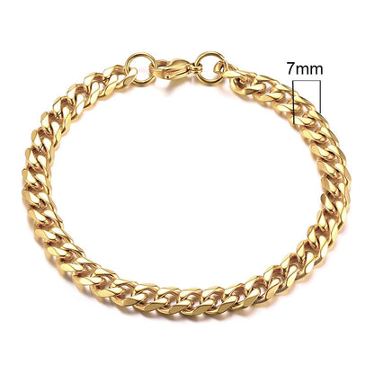 Vnox 3-11mm Chunky Miami Curb Chain Bracelet for Men, Stainless Steel Cuban Link Chain Wristband Classic Punk Heavy Male Jewelry