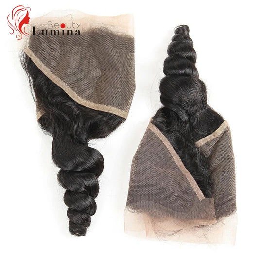 Loose Wave 13x4 Lace Frontal Closure Brazilian Human Hair HD Transparent Lace Preplucked and Bleached Knots 4x4 5x5 Closures