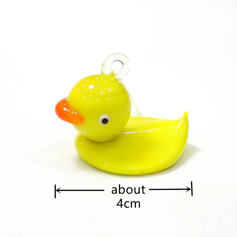 Murano Glass Duck Mini Figurines Craft Ornaments Cute Animal Statue Easter Home Desktop Decor Collection New Year Gifts for Kids