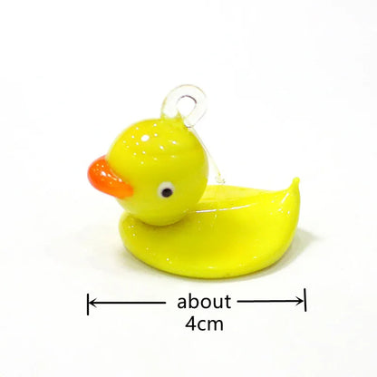 Murano Glass Duck Mini Figurines Craft Ornaments Cute Animal Statue Easter Home Desktop Decor Collection New Year Gifts for Kids