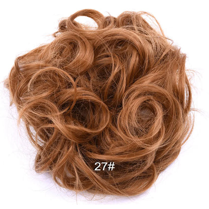 Synthetic Messy Bun Hair Piece Scrunchie Donut Tousled Flexible Hair Bun Straight Chignon Wig Accessory Updo Bun Hair