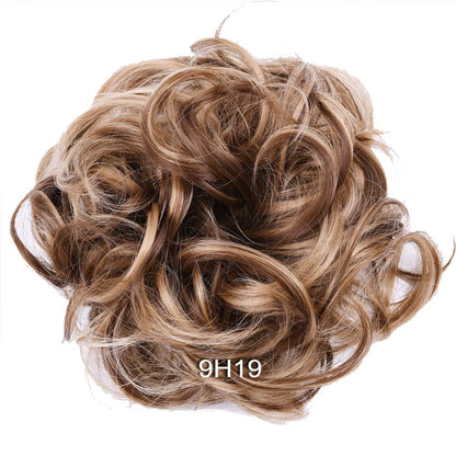 Synthetic Messy Bun Hair Piece Scrunchie Donut Tousled Flexible Hair Bun Straight Chignon Wig Accessory Updo Bun Hair