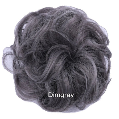 Synthetic Messy Bun Hair Piece Scrunchie Donut Tousled Flexible Hair Bun Straight Chignon Wig Accessory Updo Bun Hair
