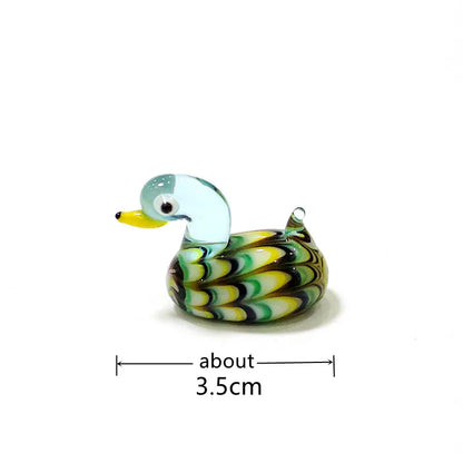 Murano Glass Duck Mini Figurines Craft Ornaments Cute Animal Statue Easter Home Desktop Decor Collection New Year Gifts for Kids