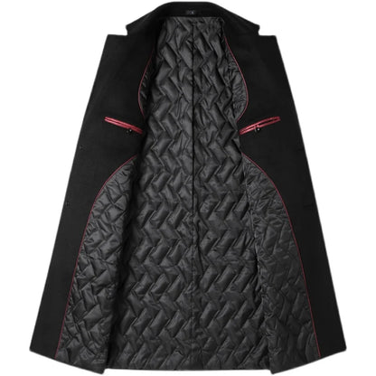 2023 Winter Wool Coat Men Fashion Long Wool Blends England Style Business Casual Trench Coat Men Solid Thick Wool Coats Jackets