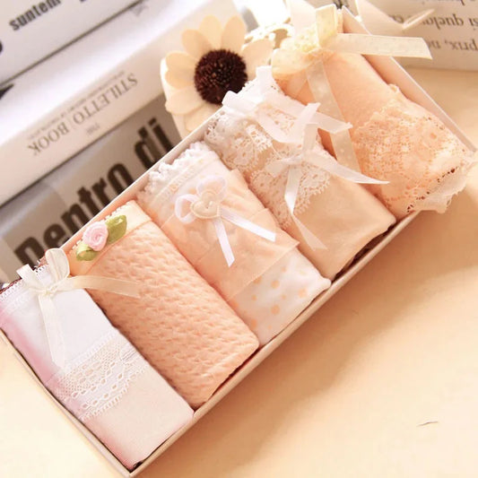 5pcs/Lot Panties Women Underwear Briefs Children Girls Sexy Bragas Mujer Lace Panties For Women Cotton Sexy Lingerie Tange Thong