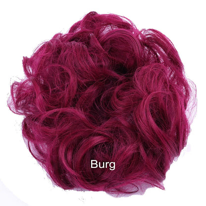 Synthetic Messy Bun Hair Piece Scrunchie Donut Tousled Flexible Hair Bun Straight Chignon Wig Accessory Updo Bun Hair
