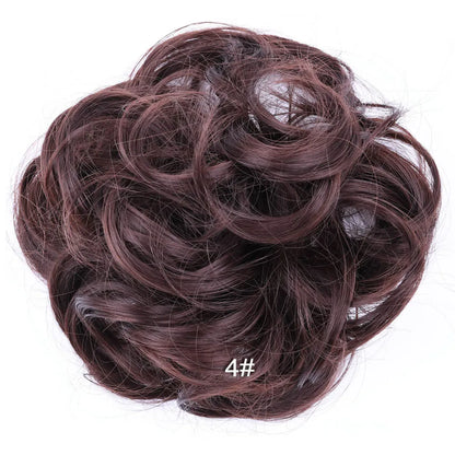 Synthetic Messy Bun Hair Piece Scrunchie Donut Tousled Flexible Hair Bun Straight Chignon Wig Accessory Updo Bun Hair