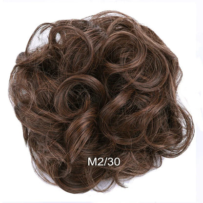 Synthetic Messy Bun Hair Piece Scrunchie Donut Tousled Flexible Hair Bun Straight Chignon Wig Accessory Updo Bun Hair