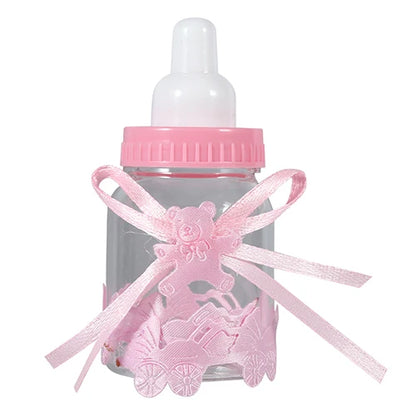 12pcs Clear Candy Chocolate Boxes Plastic Feeder Feeding Bottle For Wedding Party Birthday Baby Shower Favors Maternity Gifts