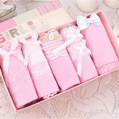5pcs/Lot Panties Women Underwear Briefs Children Girls Sexy Bragas Mujer Lace Panties For Women Cotton Sexy Lingerie Tange Thong