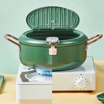 KEMORELA Kitchen Oil Frying Pot 304 Stainless Steel Induction Temperature Control Fried Fish Shrimp Chicken Fryer Pan Cooking