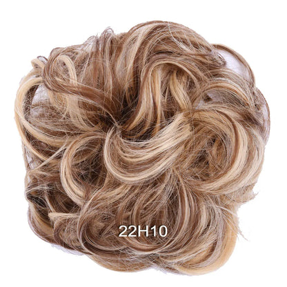 Synthetic Messy Bun Hair Piece Scrunchie Donut Tousled Flexible Hair Bun Straight Chignon Wig Accessory Updo Bun Hair