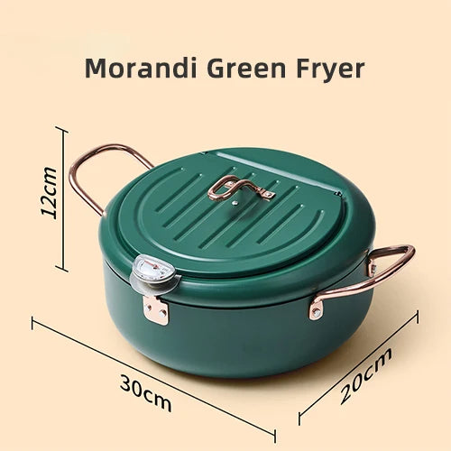 KEMORELA Kitchen Oil Frying Pot 304 Stainless Steel Induction Temperature Control Fried Fish Shrimp Chicken Fryer Pan Cooking
