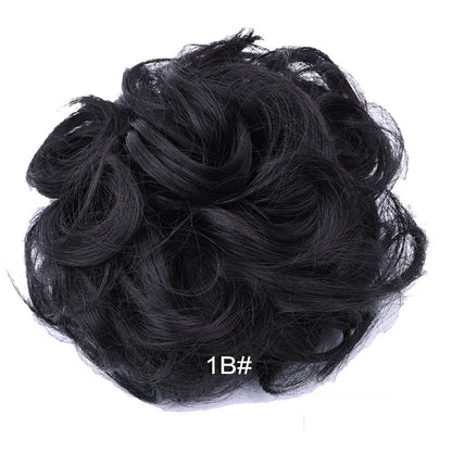 Synthetic Messy Bun Hair Piece Scrunchie Donut Tousled Flexible Hair Bun Straight Chignon Wig Accessory Updo Bun Hair