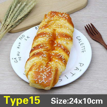 Artificial Fake Bread Ornaments French Baguette Cake Bakery Craft Kids Easter Decor Toy Donuts Simulation Bread Kitchen Models