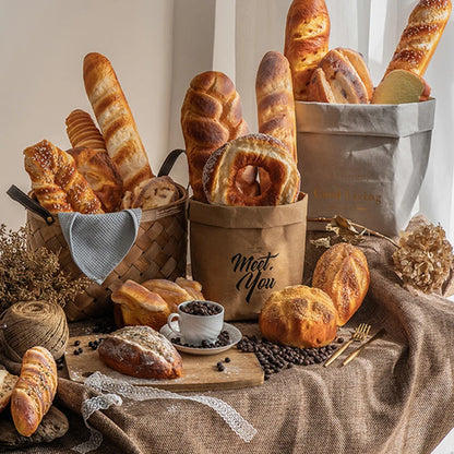 Artificial Fake Bread Ornaments French Baguette Cake Bakery Craft Kids Easter Decor Toy Donuts Simulation Bread Kitchen Models