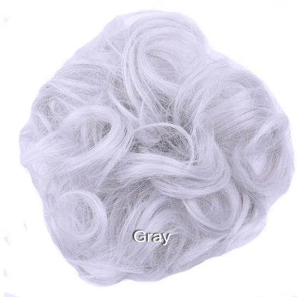 Synthetic Messy Bun Hair Piece Scrunchie Donut Tousled Flexible Hair Bun Straight Chignon Wig Accessory Updo Bun Hair