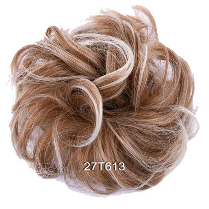 Synthetic Messy Bun Hair Piece Scrunchie Donut Tousled Flexible Hair Bun Straight Chignon Wig Accessory Updo Bun Hair