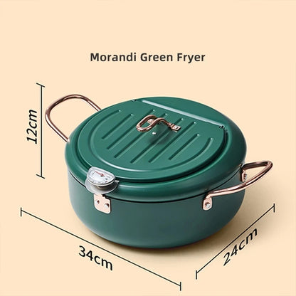 KEMORELA Kitchen Oil Frying Pot 304 Stainless Steel Induction Temperature Control Fried Fish Shrimp Chicken Fryer Pan Cooking