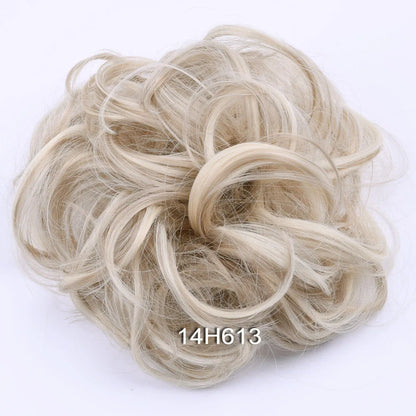 Synthetic Messy Bun Hair Piece Scrunchie Donut Tousled Flexible Hair Bun Straight Chignon Wig Accessory Updo Bun Hair