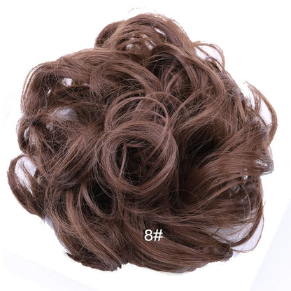 Synthetic Messy Bun Hair Piece Scrunchie Donut Tousled Flexible Hair Bun Straight Chignon Wig Accessory Updo Bun Hair