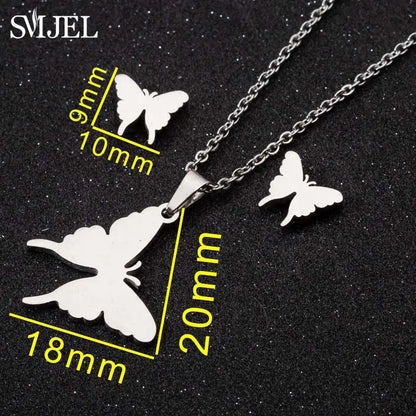 Fashion Stainless Steel Necklace Rabbit Earrings Women Cute Bunny Rabbit Unicorn Kitty Charm Necklace Easter Jewelry Gifts