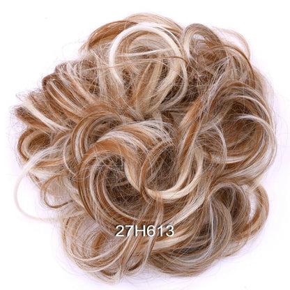 Synthetic Messy Bun Hair Piece Scrunchie Donut Tousled Flexible Hair Bun Straight Chignon Wig Accessory Updo Bun Hair