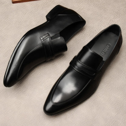 Slip-on Autumn New Arrival Genuine Leather Business Pointed Men's Shoes