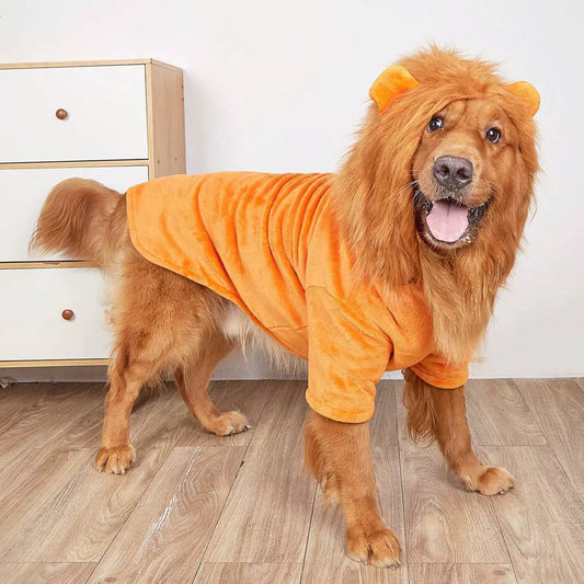 Pet Clothes Cartoon Lion Pet Costume Hooded Sweatshirt Funny Dog Clothes Medium Large Dog Dress up Pet Clothing