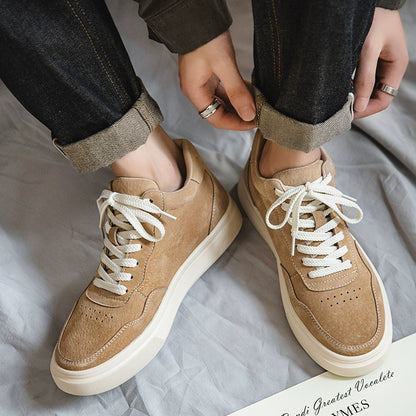 Autumn Men's Shoes Low-Top Martin Boots Men 2024 New Arrival Genuine Leather Casual Board Shoes Fashion All-Match Vintage Work Shoes Men