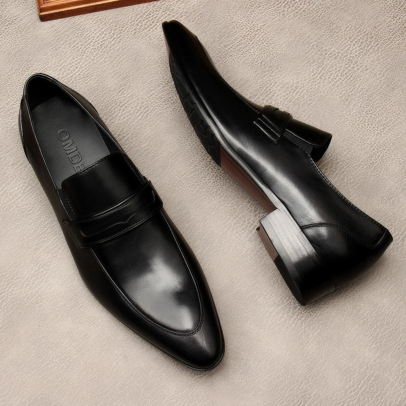 Slip-on Autumn New Arrival Genuine Leather Business Pointed Men's Shoes