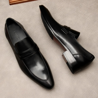 Slip-on Autumn New Arrival Genuine Leather Business Pointed Men's Shoes