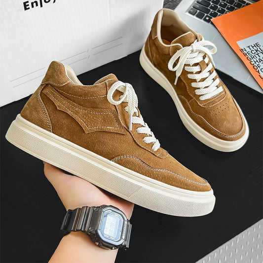 Autumn Men's Shoes Low-Top Martin Boots Men 2024 New Arrival Genuine Leather Casual Board Shoes Fashion All-Match Vintage Work Shoes Men