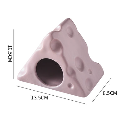 Hamster Cooling Ceramic Triangle Cheese Shelter Djungarian Hamster Small Pet Bowl Summer Cooling Pet Supplies
