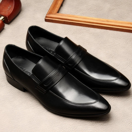 Slip-on Autumn New Arrival Genuine Leather Business Pointed Men's Shoes
