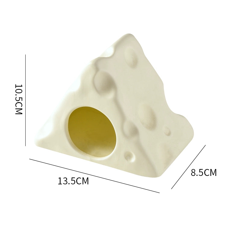 Hamster Cooling Ceramic Triangle Cheese Shelter Djungarian Hamster Small Pet Bowl Summer Cooling Pet Supplies