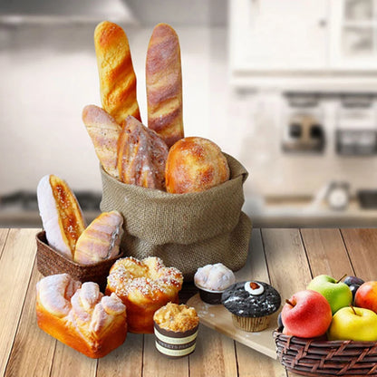 Artificial Fake Bread Ornaments French Baguette Cake Bakery Craft Kids Easter Decor Toy Donuts Simulation Bread Kitchen Models