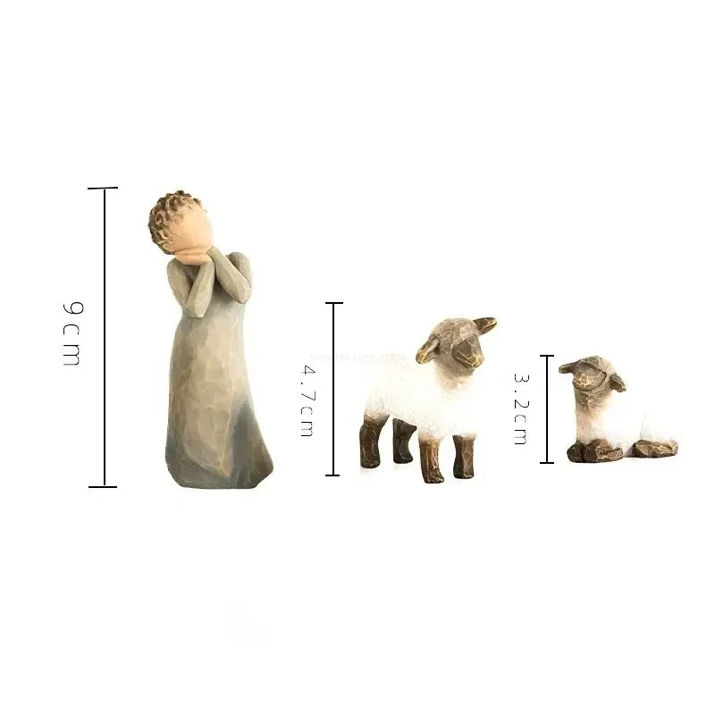 2024 Jesus Nativity Statue Resin Holy Family Willow Tree Set Ornaments Easter Religious Crafts Diy Customized Christmas Gift