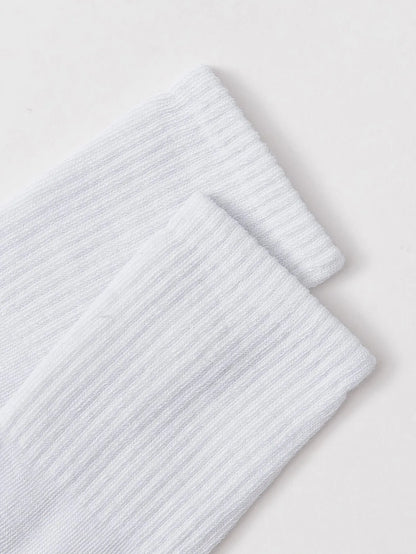 6 Pairs Middle Tube Socks For Men And Women Solid Colour In White and Black Fashion Sweat Absorption Breathable and Casual
