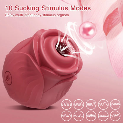 Rose-Sucking Dildo Vibrator Sex Toys for Women Sucking Clitoral Nipple Clit Sucker G Spot Vibrators Adults Goods Ses Toy 18+