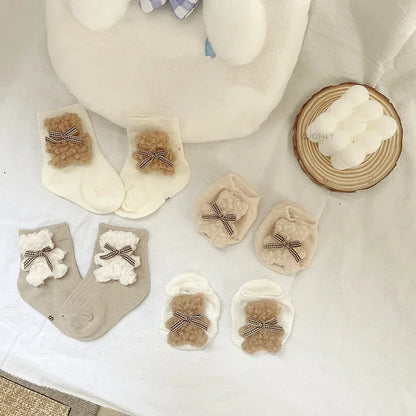New Baby Infant Socks Cute Bear Newborn Boy Girls Short Sock Kids Toddler Soft Cotton Animal Design Children's Breathable Socken