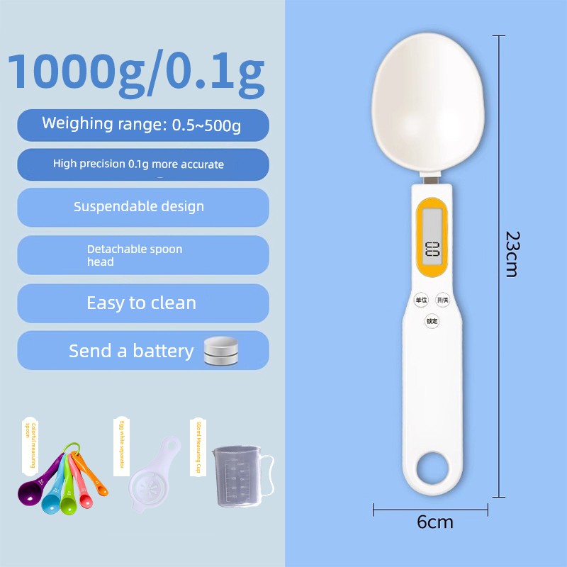 Electronic Scale Measuring Spoon Scale Grams Milk Powder Baby Baby Solid Food with Weighing Scale Measuring Spoon Measuring Spoon Kitchen Baking Flour