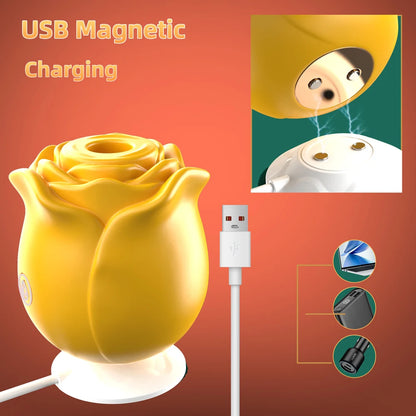 1PC Rose Flower 2 In 1 Vibrator Sucking Beating Nipple Clitoral Stimulator Powerful G-spot Vaginal Vibrator Sex Toys for Women